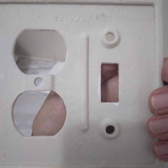 White Porcelain Wall Plate Covers- Vintage - Picture 3 of 5